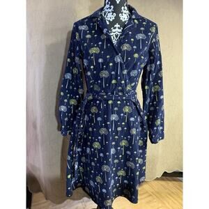 Corduroy Woman’s Blue Dress Floral Uk 12 Whimsical Preppy Princess Fairy